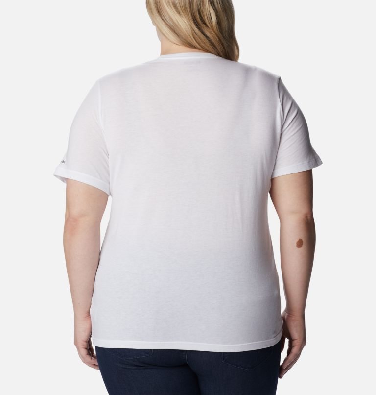 Women's Columbia Bluebird Day Relaxed Crew Neck T Shirts White | Plus Size CA-D6514